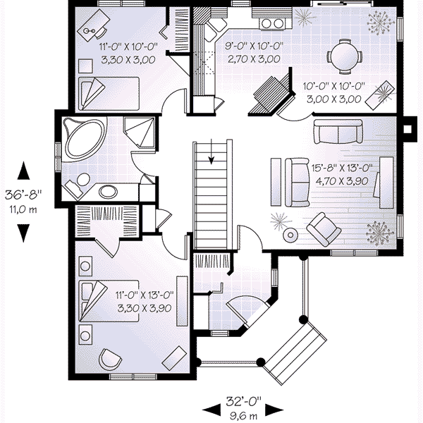 Architectural House Design - Traditional Floor Plan - Main Floor Plan #23-171
