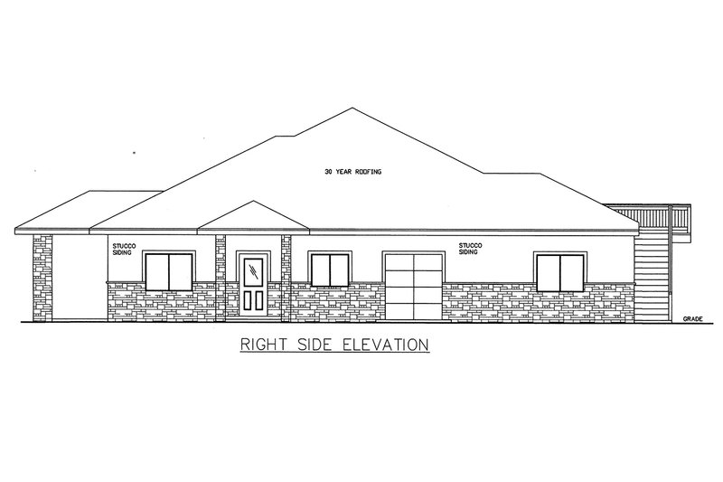 Home Plan - Right Side Elevation