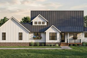 House Blueprint - Exterior - Front Elevation for Farmhouse House Plan #932-1415 - 3 bed, 2.5 bath