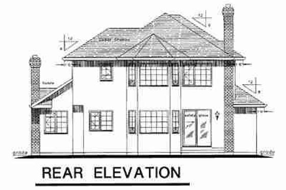 Exterior - Rear Elevation for Traditional House Plan #18-8950 - 3 bed, 2.5 bath