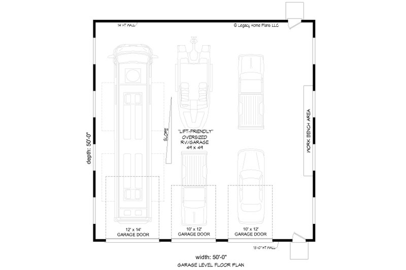 House Blueprint - Floor Plan - Main Floor for Contemporary House Plan #932-947, 0 bath