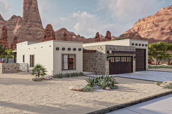 Exterior - Other Elevation for Adobe / Southwestern House Plan #455-603 - 3 bed, 2 bath
