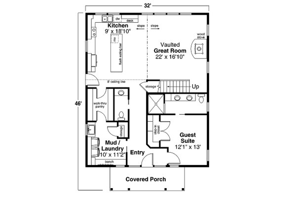House Blueprint - Country Floor Plan - Main Floor Plan #124-1356
