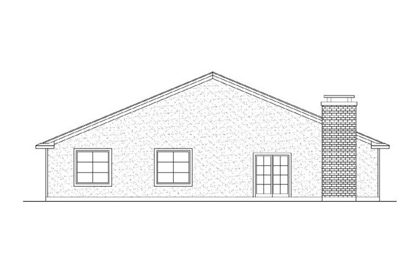 Home Plan - Exterior - Rear Elevation for Mediterranean House Plan #5-230 - 3 bed, 2 bath
