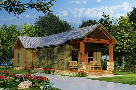 Exterior - Other Elevation for Craftsman House Plan #923-222 - 2 bed, 1 bath