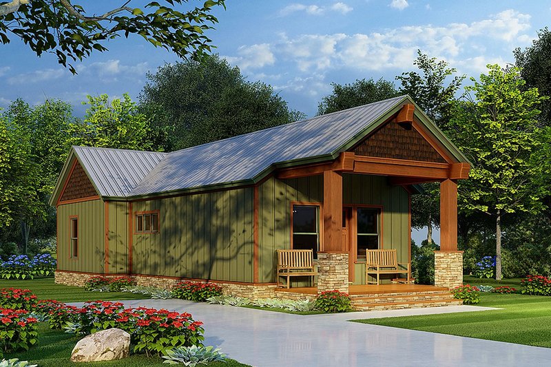 House Plan Design - Exterior - Other Elevation for Craftsman House Plan #923-222 - 2 bed, 1 bath
