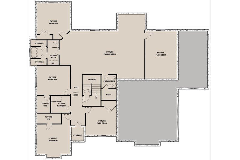 Home Plan - Floor Plan - Lower Floor for Craftsman House Plan #1111-43 - 4 bed, 3.5 bath