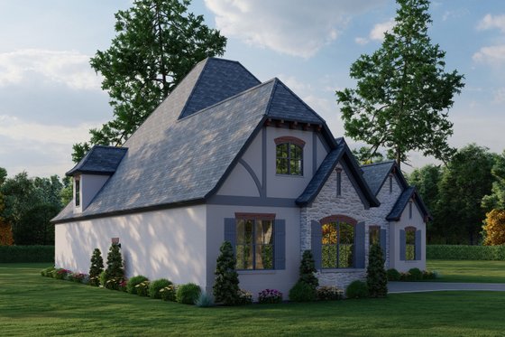 Exterior - Front Elevation 4 for European House Plan #923-31 - 4 bed, 3.5 bath