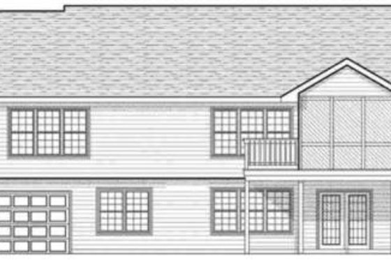 Exterior - Rear Elevation for Ranch House Plan #70-581 - 3 bed, 2 bath