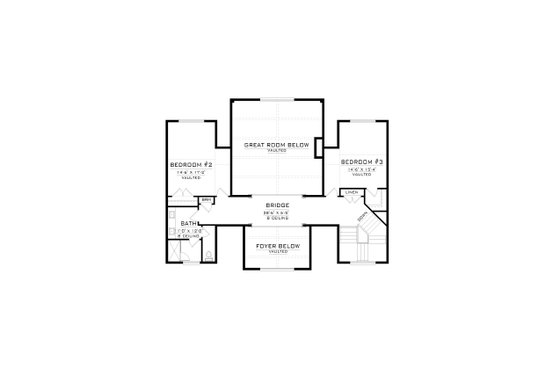 Floor Plan - Upper Floor for Craftsman House Plan #1086-10 - 3 bed, 2.5 bath