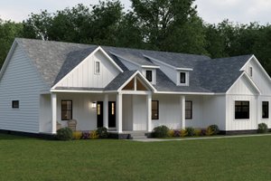 Exterior - Front Elevation 3 for Country House Plan #1089-34 - 3 bed, 2 bath