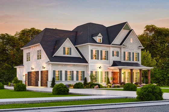 Exterior - Front Elevation 4 for Craftsman House Plan #54-694 - 5 bed, 4 bath