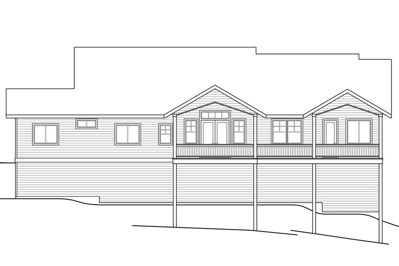 Architectural House Design - Exterior - Rear Elevation for Country House Plan #124-1013 - 3 bed, 3 bath
