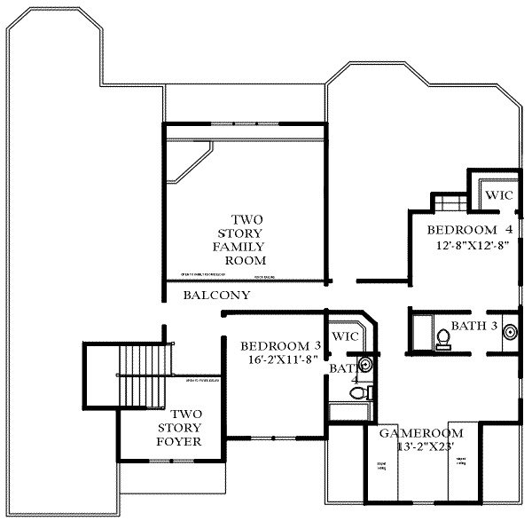 European Floor Plan - Upper Floor Plan #69-170