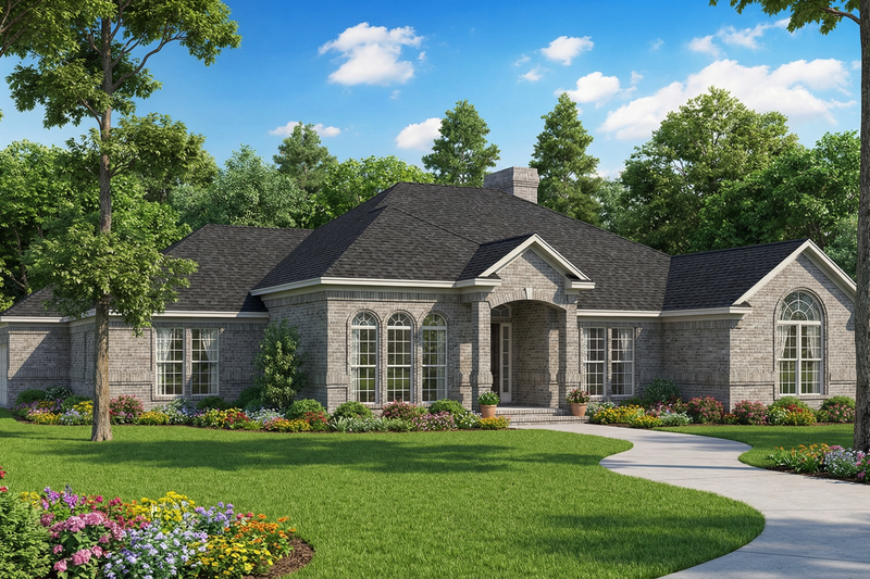 Dream House Plan - Traditional Exterior - Front Elevation Plan #17-585