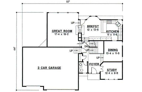 Traditional Floor Plan - Main Floor Plan #67-524