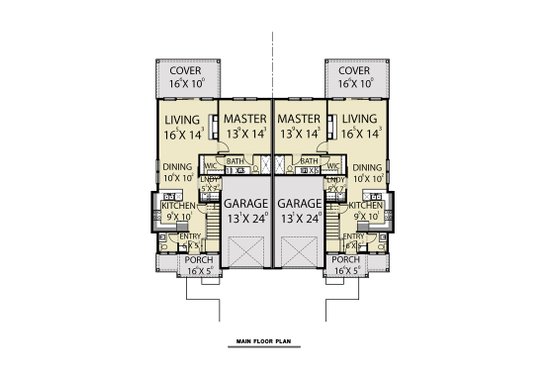 Floor Plan - Main Floor for Craftsman House Plan #1070-95 - 6 bed, 2.5 bath