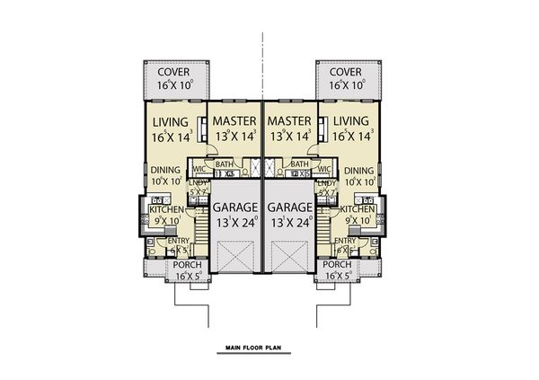 Craftsman Floor Plan - Main Floor Plan #1070-95