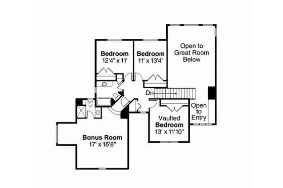 Floor Plan - Upper Floor for Craftsman House Plan #124-759 - 4 bed, 2.5 bath
