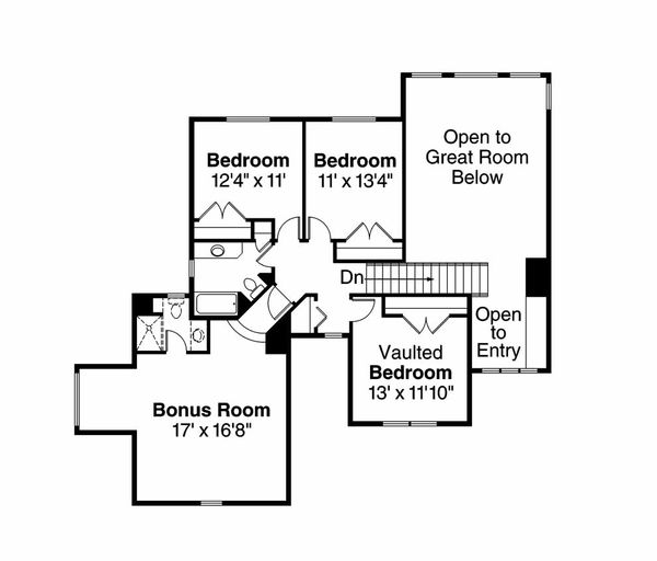 Architectural House Design - Craftsman Floor Plan - Upper Floor Plan #124-759