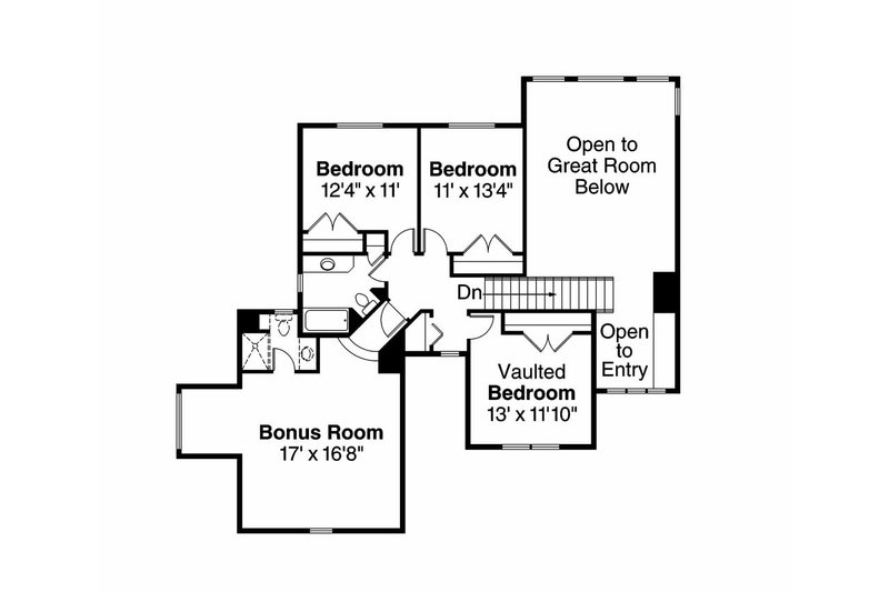 Home Plan - Floor Plan - Upper Floor for Craftsman House Plan #124-759 - 4 bed, 2.5 bath