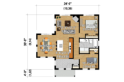 Contemporary Style House Plan - 2 Beds 1 Baths 850 Sq/Ft Plan #25-4382 