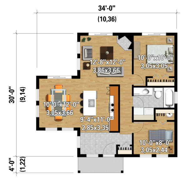 Contemporary Floor Plan - Main Floor Plan #25-4382