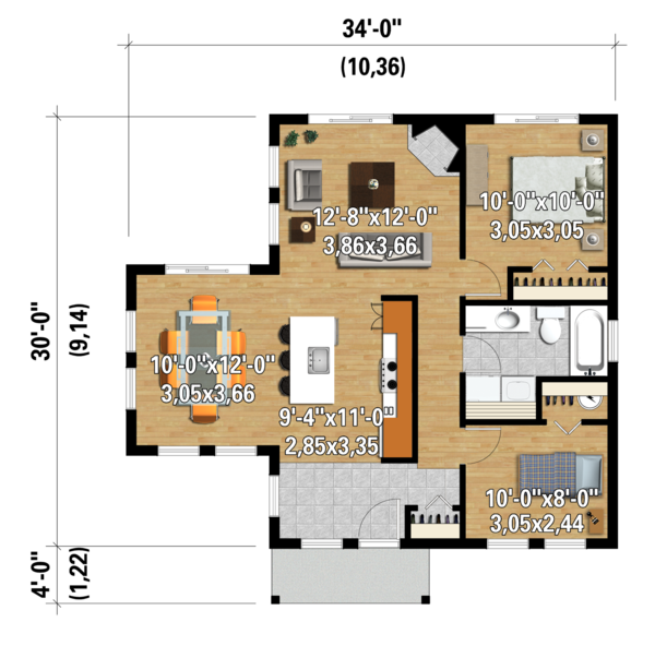 Architectural House Design - Contemporary Floor Plan - Main Floor Plan #25-4382