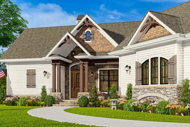 Dream House Plan - Ranch Exterior - Front Elevation Plan #54-464