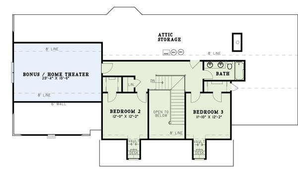 Country Floor Plan - Upper Floor Plan #17-2093