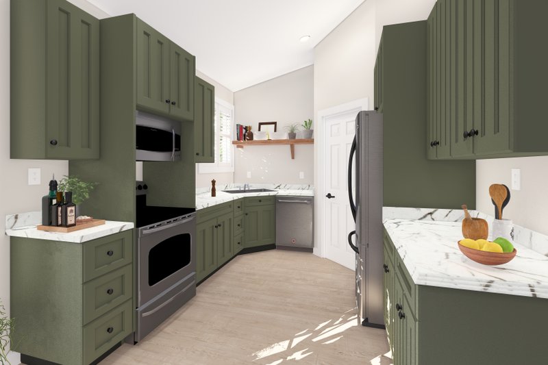 House Design - Interior - Kitchen for Bungalow House Plan #1060-279 - 2 bed, 1 bath