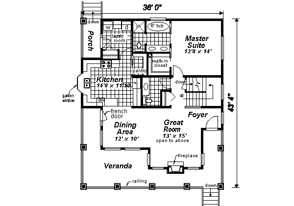 Country Floor Plan - Main Floor Plan #18-291