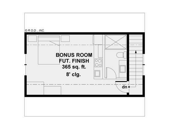 Dream House Plan - Floor Plan - Upper Floor for Traditional House Plan #51-1580 - 1 bed, 1 bath