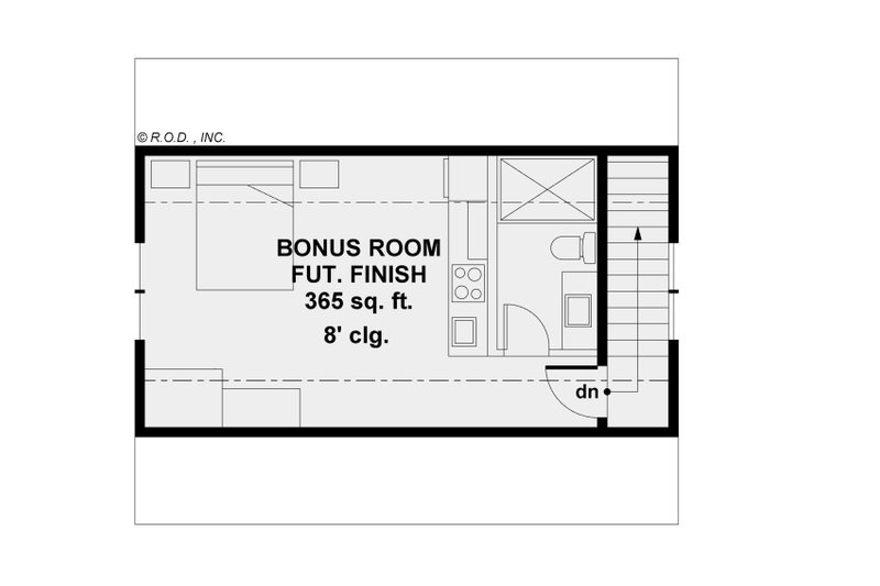Dream House Plan - Floor Plan - Upper Floor for Traditional House Plan #51-1580 - 1 bed, 1 bath