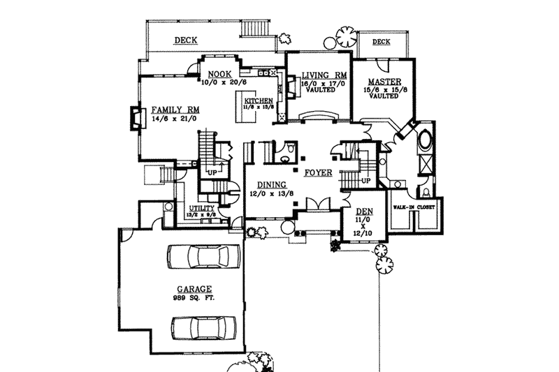 Architectural House Design - Floor Plan - Main Floor for Traditional House Plan #97-211 - 4 bed, 3.5 bath