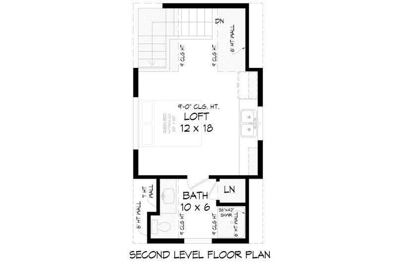 Architectural House Design - Floor Plan - Upper Floor for Country House Plan #932-1210, 1 bath