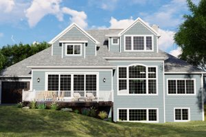Exterior - Rear Elevation for Craftsman House Plan #1064-29 - 3 bed, 2.5 bath