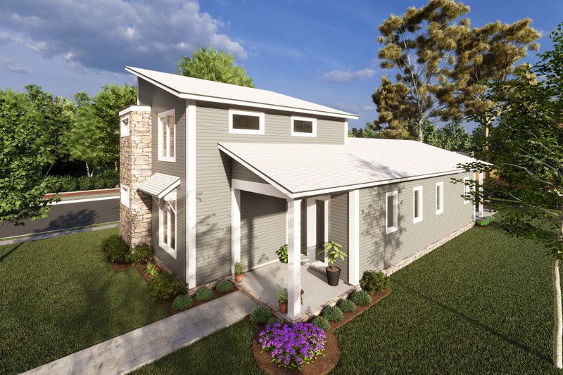 House Blueprint - Exterior - Other Elevation 3 for Modern House Plan #513-2219 - 3 bed, 2.5 bath