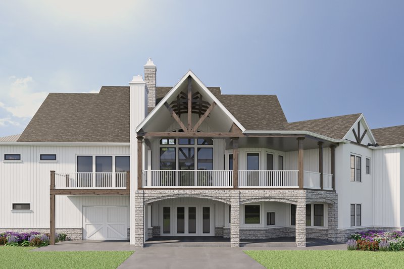 Dream House Plan - Exterior - Rear Elevation for Farmhouse House Plan #54-390 - 4 bed, 4.5 bath