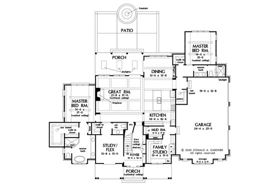 Floor Plan - Main Floor for Farmhouse House Plan #929-1113 - 5 bed, 4.5 bath