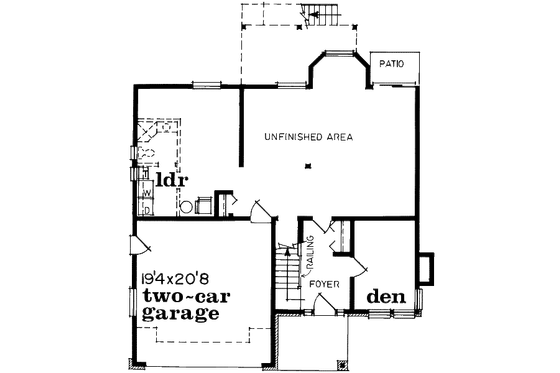 Floor Plan - Main Floor for Traditional House Plan #47-568 - 3 bed, 2 bath