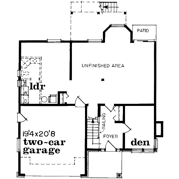 Floor Plan - Main Floor for Traditional House Plan #47-568 - 3 bed, 2 bath