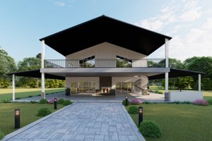 Barndominium Exterior - Front Elevation Plan #1107-42