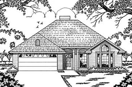 Exterior - Front Elevation for Traditional House Plan #42-102 - 3 bed, 2 bath