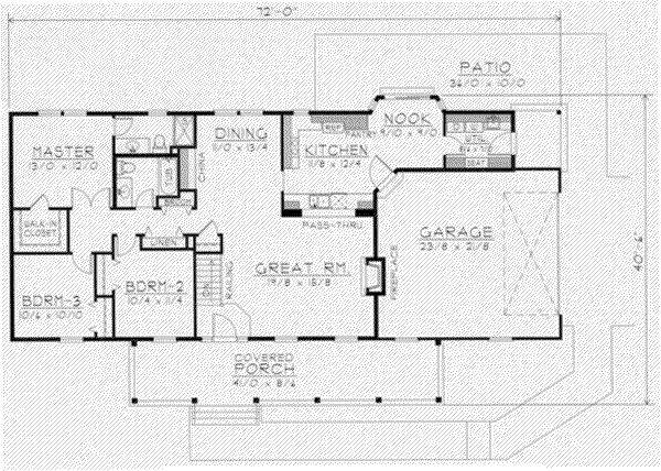 Southern Floor Plan - Main Floor Plan #112-114