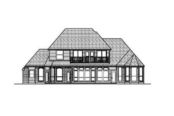 Exterior - Rear Elevation for European House Plan #84-412 - 4 bed, 3 bath