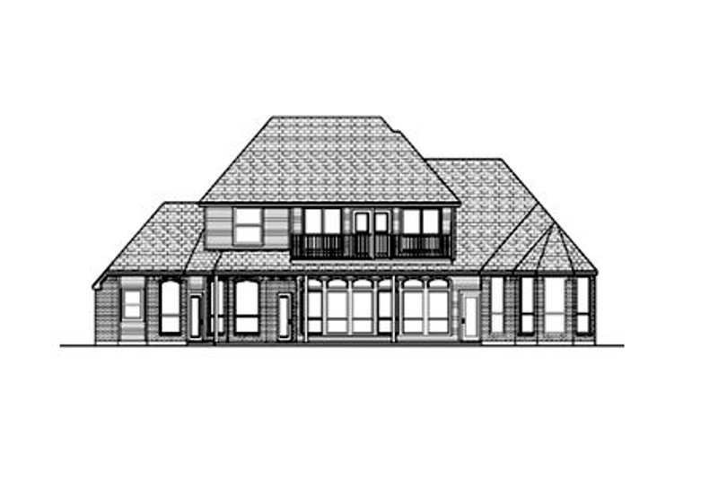 Home Plan - Exterior - Rear Elevation for European House Plan #84-412 - 4 bed, 3 bath
