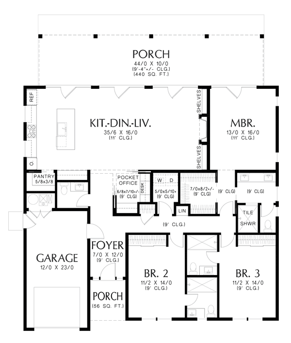 Farmhouse Floor Plan - Main Floor Plan #48-1162