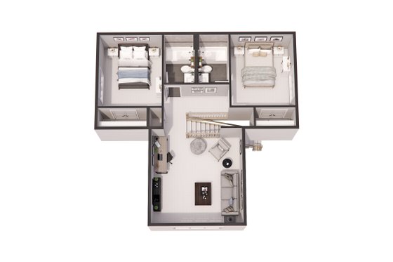 Floor Plan - Upper Floor 1 for Farmhouse House Plan #51-1285 - 3 bed, 3.5 bath