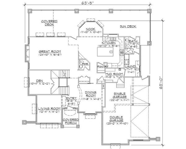 House Plan Design - European Floor Plan - Main Floor Plan #5-402